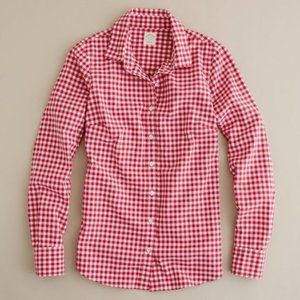JCrew "Perfect Shirt" Red Gingham EUC Size 6